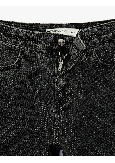 Koton Düğmeli Cepli Pamuklu Normal Bel Düz Paça Taşlı Jean Pantolon - Straight Fit Jean Siyah 7wal40037md Koton Düğmeli Cepli Pamuklu Normal Bel Düz Paça Taşlı Jean Pantolon - Straight Fit Jean Siyah 7wal40037md