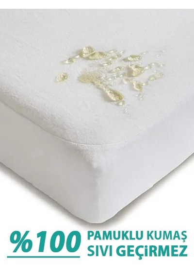 Suvay%100 Pamuklu Sıvı Geçirmez Bebek Alezi Yatak Koruyucu Bebek
