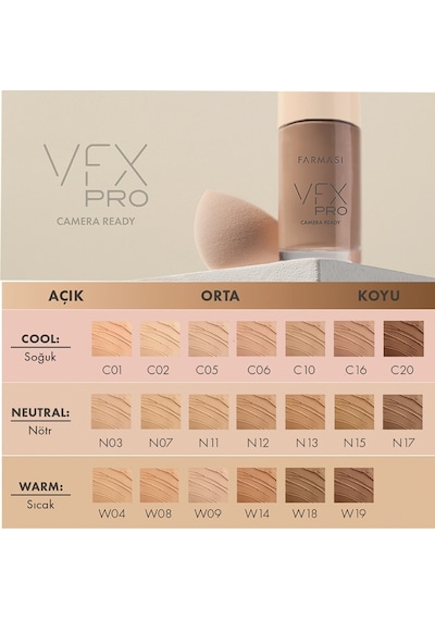 Farmasi Vfx Pro Camera Ready Fondöten C02 30 ML