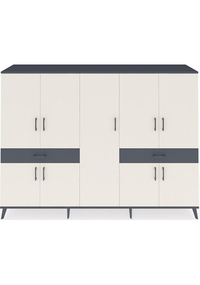 Hyperion Dolap 12 Raflı 2 Çekmeceli 8 Kapaklı 220x44x163 Antrasit Antrasit-aytaşı/antrasit Hyperion Dolap 12 Raflı 2 Çekmeceli 8 Kapaklı 220x44x163 Antrasit Antrasit-aytaşı/antrasit