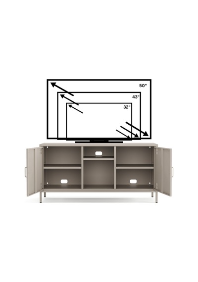 Pera Tv Ünitesi, Tv Dolabı,2 Kapaklı, Açık Raflı 130,50 X 40 X 64,50 Cm Bej