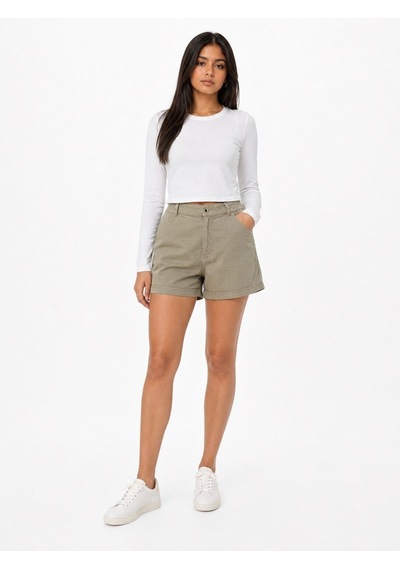 LOFT Slim Crop Fit Kadın Tshirt U.kol Beyaz