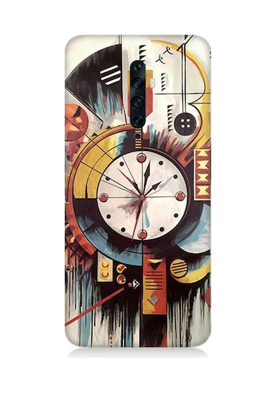 Oppo Reno 2z Uyumlu Saatlerde Renkli Zamanlar Desenli Silikon Kılıf Çok Renkli