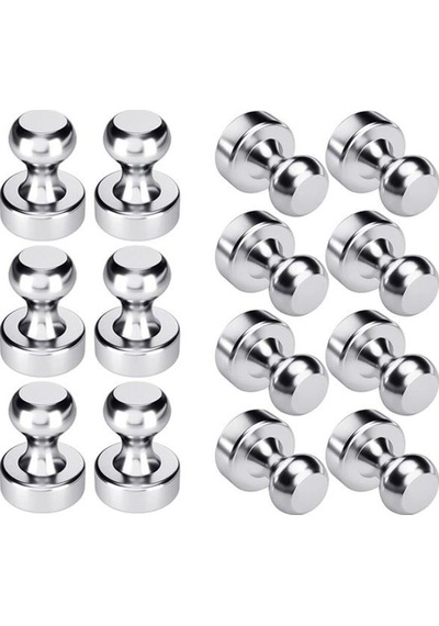 12 Adet Metal Kaplı Pano Mıknatısı ,güçlü Neodyum Mıknatıs Buzdolabı Magnet Fotoğraf Kağıt Tutucu