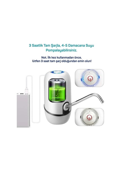 Hubrendy Kargo Yeni Nesil Dokunmatik Damacana Su Pompası Şarjlı 1200 Mah 16063626