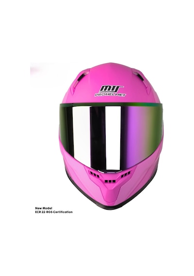 Motoanl Motosiklet Güneş Vizörlü Fiber Furchsia Lady Full Face Kapalı Kask Pembe