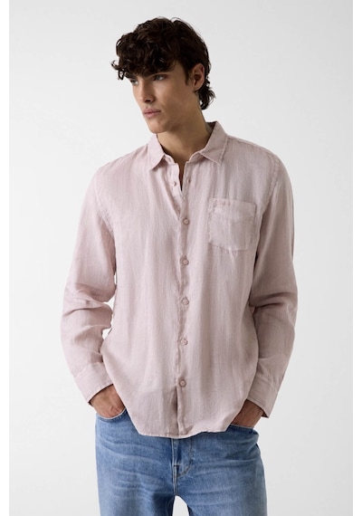 Guess Eco Napa Lınen Solıd Ls Shırt Pembe Erkek Gömlek M6gh59w1827-f6bx