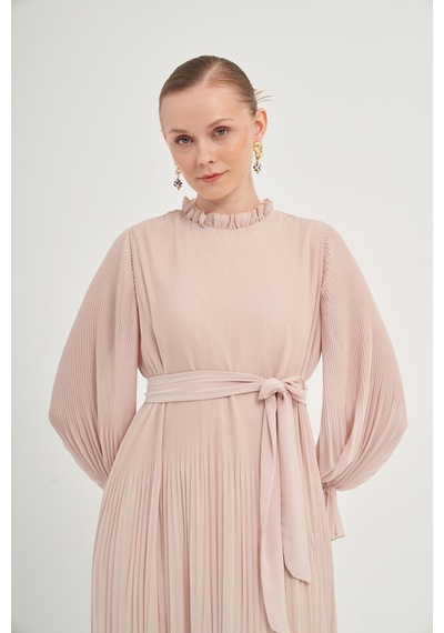 FTZ Women Ftz Plise Şifon Elbise Beige 31019 Beige
