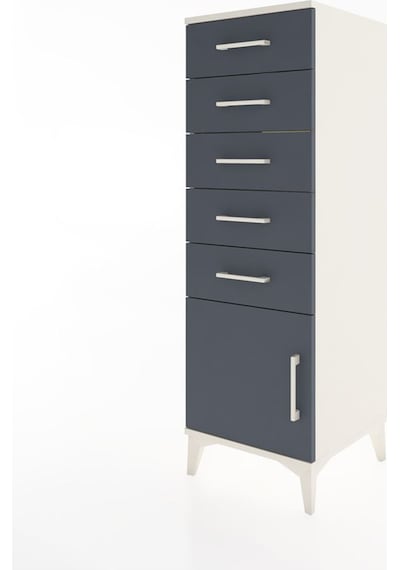 Hyperion Dolap 5 Çekmeceli Tek Kapaklı 44x44x134 Aytaşı-antrasit Aytaşı