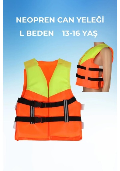 L Beden 10-15 Yaş, Neopren Sünger Yüzme Can Yeleği, Havuz Deniz Aksesuarları Turuncu