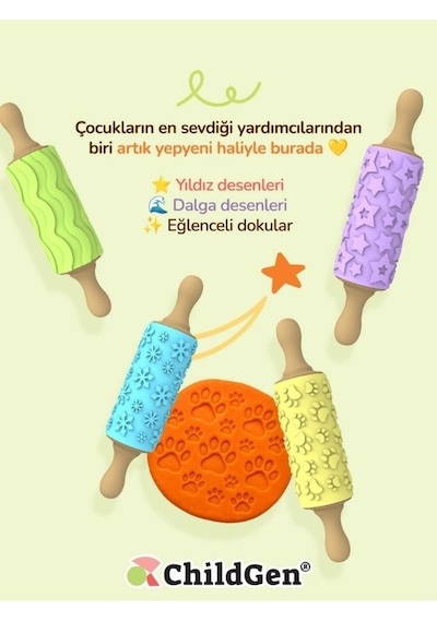Mini Pati Desenli Merdane - Sarı