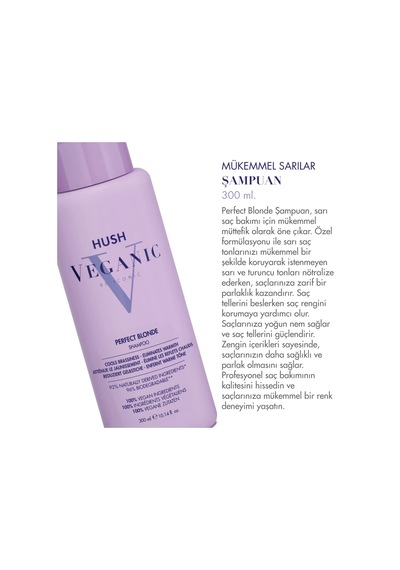 Hush Veganic Perfect Blonde Sarı Ve Platin Saçlar İçin Şampuan 30