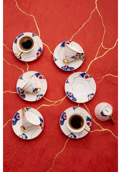 Emsan Kintsugi 6 Kişilik Kahve Fincan Takımı 100 Ml Multicolor