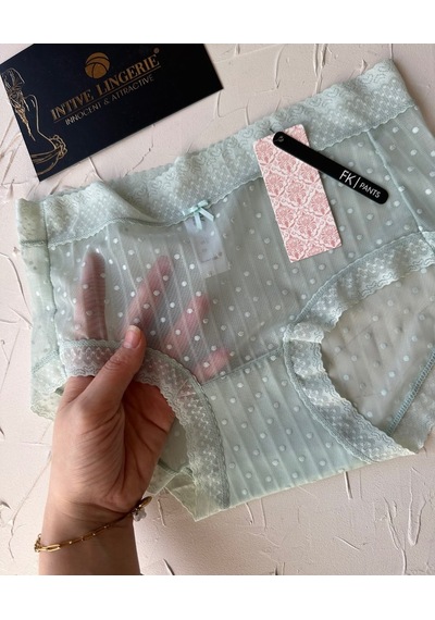 Lily Baby Puantiyeli Pamuk Ağlı Transparan Esnek Normal Bel İthal Su Yeşili