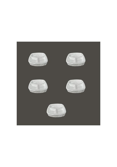 23.5x25 Cm 3 Bölmeli Köpük Tabak, 10 Adetlik Set, 5 Paket 15x9