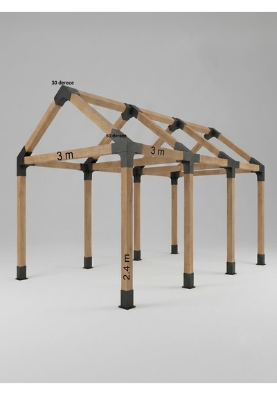 Pergola-kamelya Çatılı Extra Aparat Seti Ahşapsız Siyah