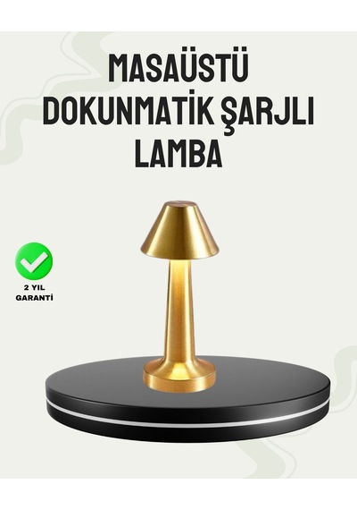 Kablosuz Led Masa Lambası 1800mah 3 Renk Aydınlatma Dokunmatik Karışık
