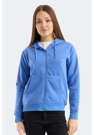 Slazenger Mılıo I Kadın Fermuarlı Kapüşonlu Cepli Indigo Sweatshırt Indigo