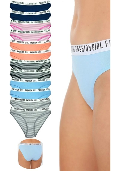 Çorap Hediyeli 12'li Paket 0540 Hera Bikini Bikini Külot Karışık Renk Çok Renkli