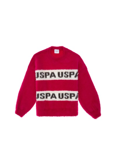 U.S. Polo Assn.  Kız Çocuk Fuşya Bisiklet Yaka Kazak 50291645-VR023