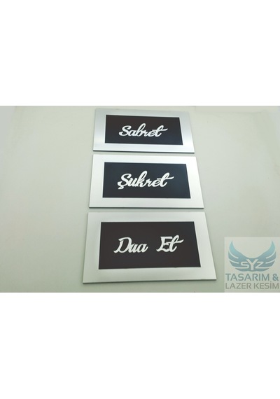 Pleksi Sabret Şükret Dua Et Duvar Dekoru (409090549)