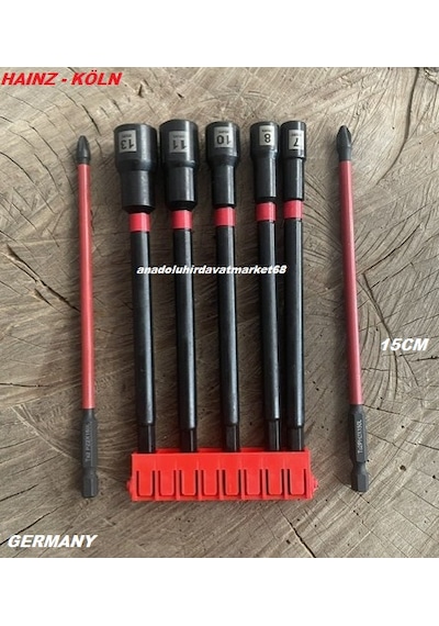 Köln 15cm Bits Uç Ph2-pz2 Uzun Somun Sıkma Ucu Manyetik Lokma Ucu 7mm 13mm 7pcs