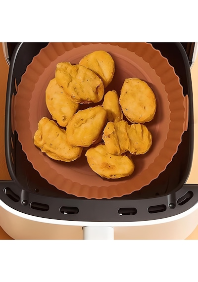 Renkli Isıya Dayanıklı Yıkanılabilir Silikon Fırın Ve Airfryer Kare Model Pişirme Matı 20 Cm Pembe