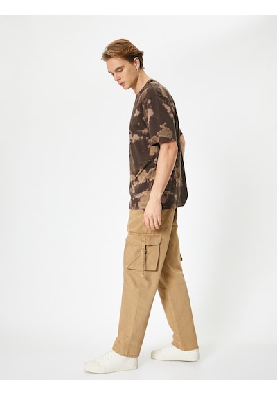 Koton Oversize Kargo Pantolon Cep Detaylı Düğmeli Deve Tüyü 4sam40134hw Taba