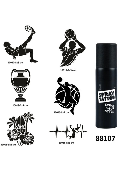 Sporcu Modelleri Spray Tattoo Geçici Dövme Yapma Seti Sprey Dövme Kiti