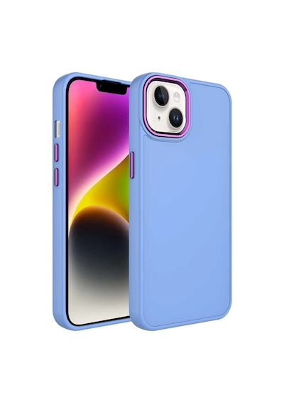 Apple Uyumlu iPhone 13 Kılıf Metal Çerçeve Ve Buton Tasarımlı Silikon Zore Luna Kapak