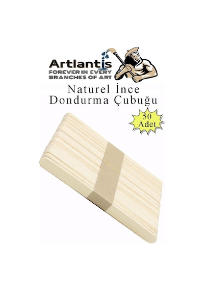 Dar Dil Çubuğu 50 Adet Ahşap Dondurma Çubuğu Naturel Maket Hobi Okul Proje Tasarım