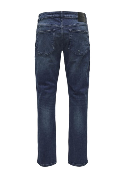 Only & Sons Dar Kesim Kot Pantolon Onsweft Orta Bel Normal Kesim Kot Pantolon Koyu Mavi Denim.