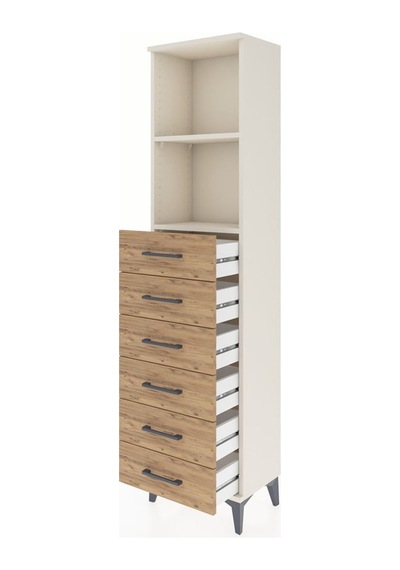 Arges Dolap 2 Raflı 6 Çekmeceli 44x30x182 Aytaşı-çam Aytaşı
