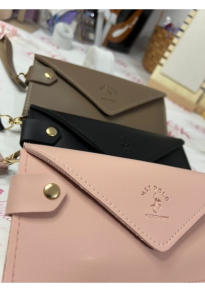 Gk Gamzelirenklerim Luxury Fashıon&accessorıes El Askılı Telefon Ve Para Bölmeli Lux Yumuşak Deri Cüzdan Vızon