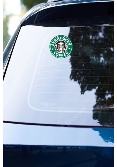 8x8 Cm Starfucks Coffee Sticker Araba Laptop Oto Motor Sticker