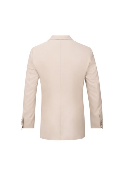 Hatemoğlu Bej Slim Fit Çıkma Şal Yaka Desenli Takım Elbise