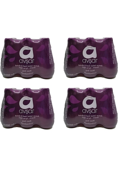 Avşar Karadut Frenk Üzümü Aromalı Maden Suyu 200 Ml X 24 Adet