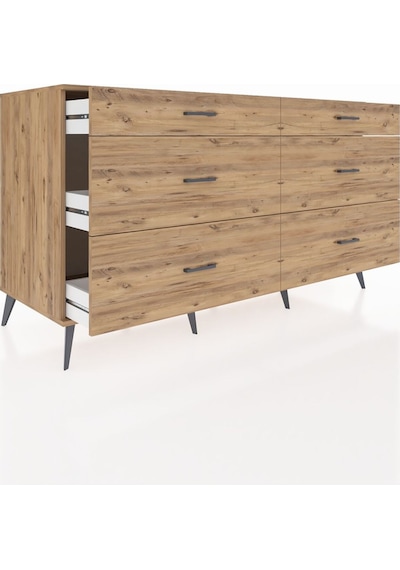 Kronos Konsol 6 Çekmeceli 176x59x99 Çam-çam Çam-çam