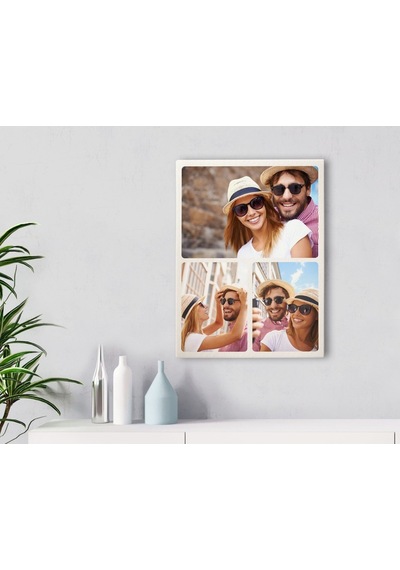 Kişiye Özel 3 Fotoğraflı Kolaj Kanvas Tablo 30X50Cm-1