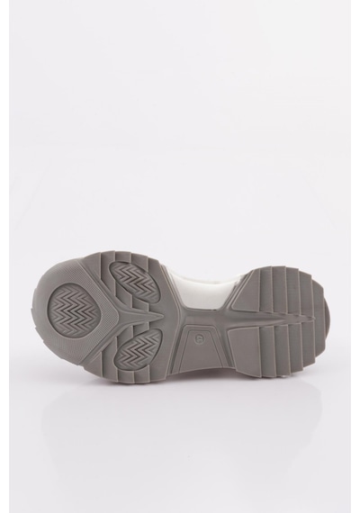 Dgn 65100-22y Kadin Bağcikli Kalin Taban Sneakers Ayakkabi 65100-2027-17061 Beyaz