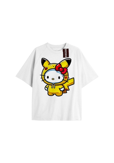Adrift Hello Kitty Pikacu Pika Pika Beyaz
