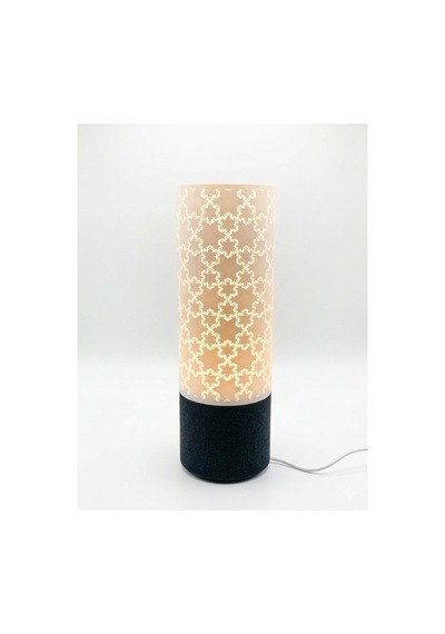 3d Tasarım Modern Gece Lambası 30 Cm Büyük Boy Geometrik Masa Lambası Siyah