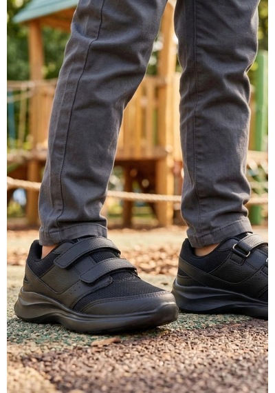 In Step Deexter Gün Boyu Konfor Sunan Çift Cırtlı Çocuk Spor Ayakkabısı Siyah
