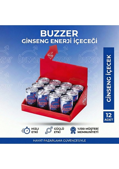 Buzzer Ginsengli Enerji Içeceği +18 - 12'li Ekonomik Avantaj Set