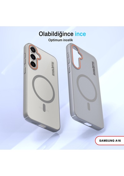 Samsung Galaxy A16 Uyumlu Mat Sert Klein Kılıf Gri