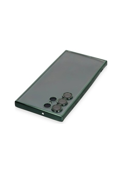 Samsung Uyumlu  Galaxy S22 Ultra Kılıf Razer Lensli Silikon - Yeşil 0.2M-Çok Renkli