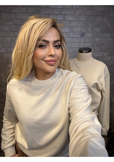 Maison Meda Kadın Beyaz Sweat Ekru
