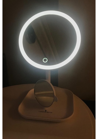 1x+5x Zoom 23 Led Işıklı Makyaj Aynası, 360 Döner, Dokunmatik Sensörlü, Kablolu Kablosuz Kullanım