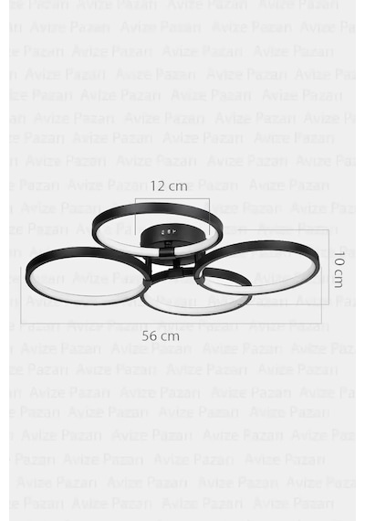 Konda 4lü Led Avize, Salon Avize, Oturma Odası Avize Çok Renkli