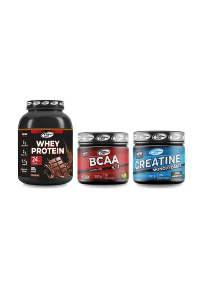 Whey Protein Çikolatalı 2000gr/bcaa300gr/creatine Monohydrate300gr Çikolatalı